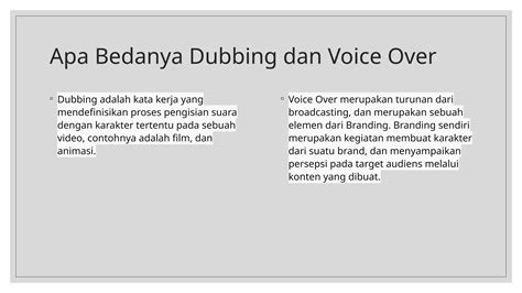 Apa Itu Dubbing ? Apa Bedanya Voice Over