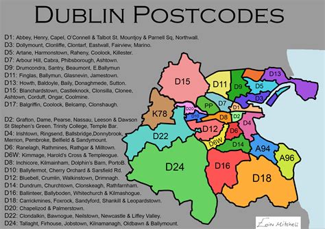 dublin map by area code