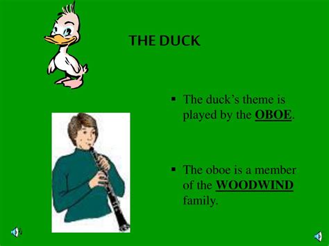 Duck's Woodwind In Peter And The Wolf