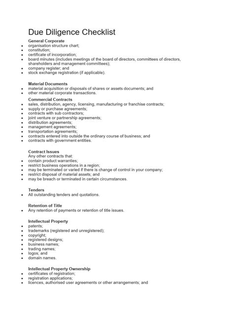 Viral Due Diligence Checkliste Pdf Popular