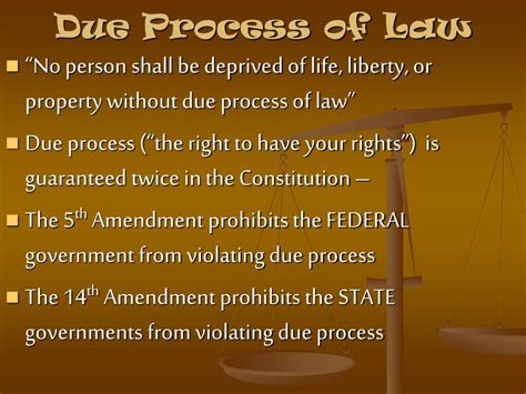 due process amendment 5 and 14
