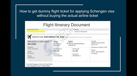 dummy tickets for schengen visa