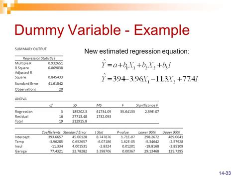 Dummy Variable Data Example