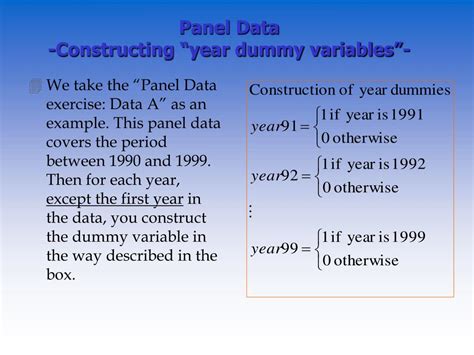Dummy Variables In Panel Data