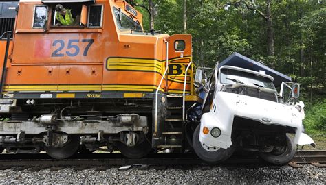 dump truck hit by the train