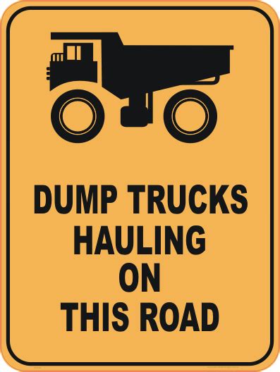 dump truck warning signs