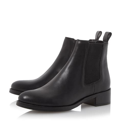 dune picture leather chelsea boots black