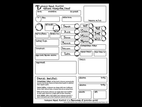 Dungeon Crawl Classics Character Sheet