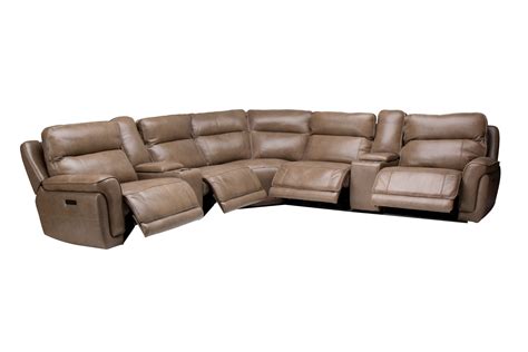 dunhill leather power reclining sectional
