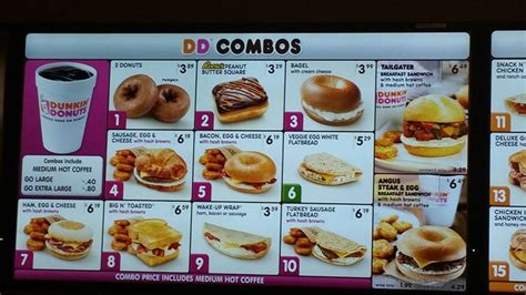 dunkin donuts menu prices 2020