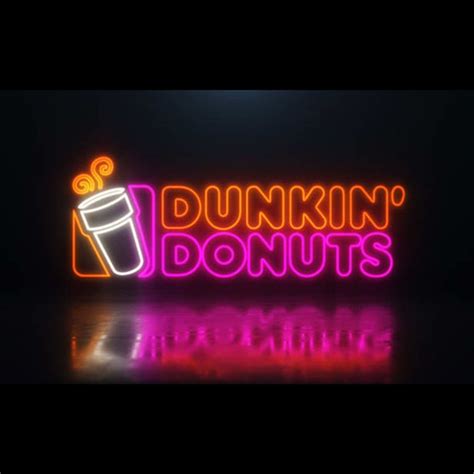 dunkin donuts neon sign