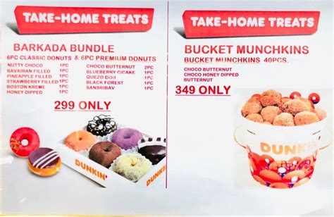 dunkin donuts price list 2023