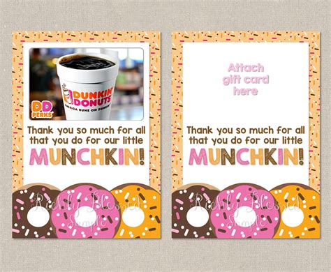 Dunkin Donuts Teacher Printable