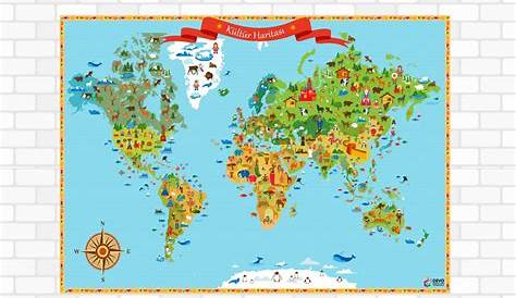 Büyük Boy Dünya Ülkeler Haritası