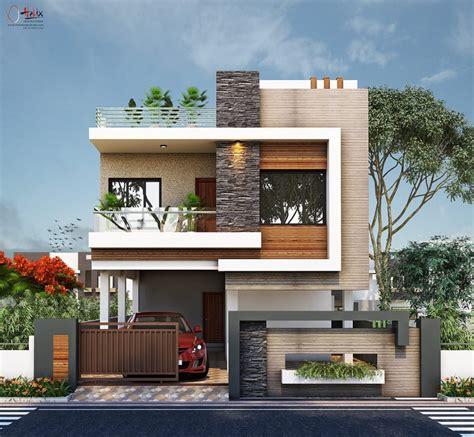 Duplex house front elevation House architecture design, Architecture