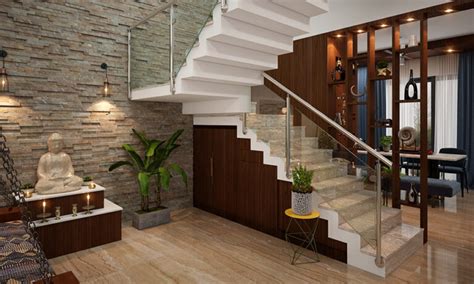 Interior Staircase Design In Main Hall For Duplex House KALIMANTAN INFO