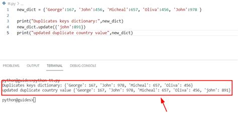 duplicate keys in dictionary python
