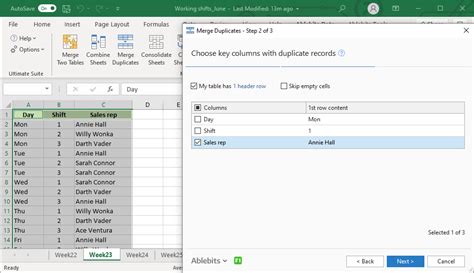 duplicate lines in excel