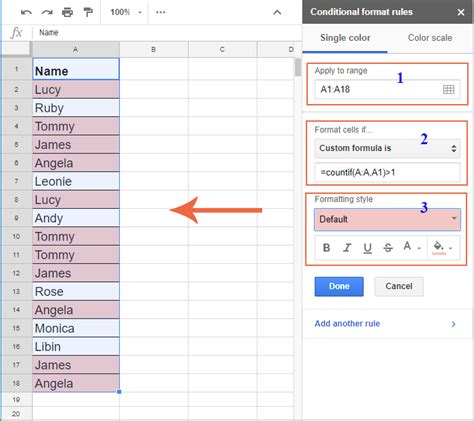 duplicate value in google sheets