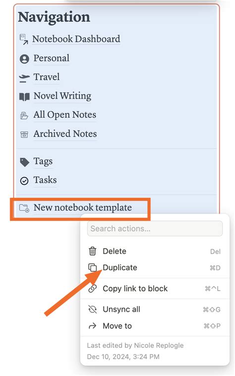 Duplicating Notebook