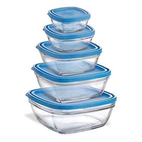 duralex lys glass storage bowls w/lid
