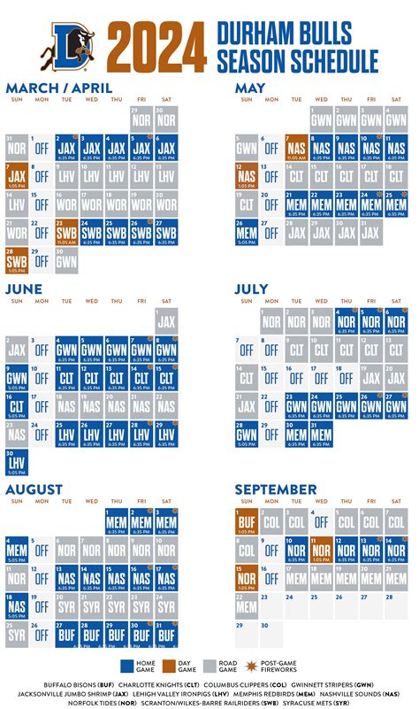 durham bulls home schedule 2024