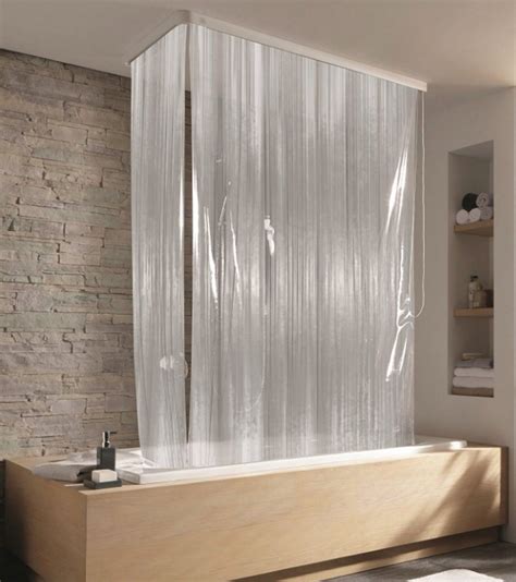 Floor To Ceiling Retractable Shower Curtain