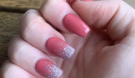 Dusty pink & waterfall glitter acrylics Hot pink nails, Nail designs