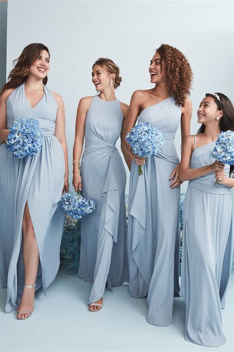 dusty blue wedding bridesmaid dresses