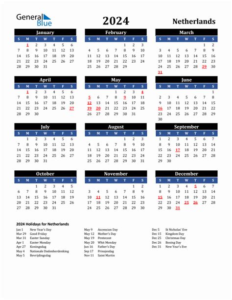 dutch holiday calendar 2024