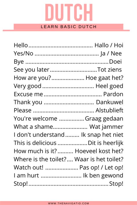 dutch word for language