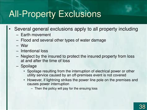 Dwelling Property Exclusions