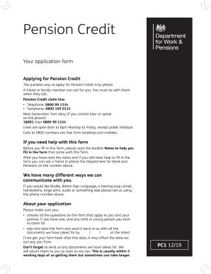 dwp pension credit application