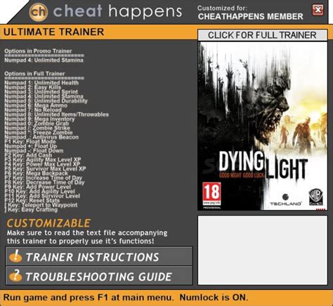 dying light trainer download gamepressure