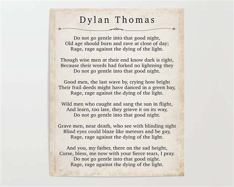 dylan thomas do not go gentle poem text