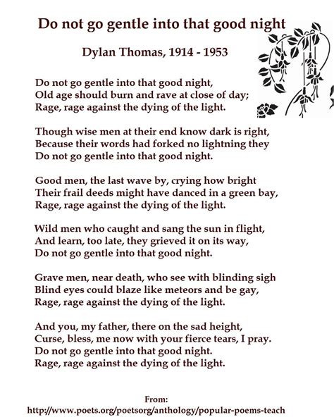 dylan thomas poem do not go gently