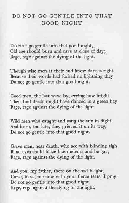 dylan thomas reading do not go gentle