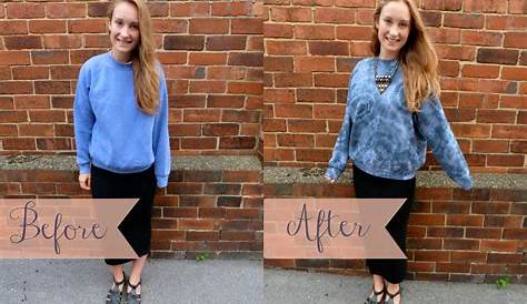 "Before and after navy DYLON dye to revitalise old jeans