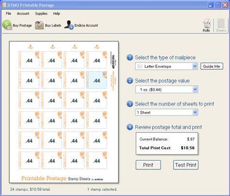Dymo Printable Postage Stamps Code