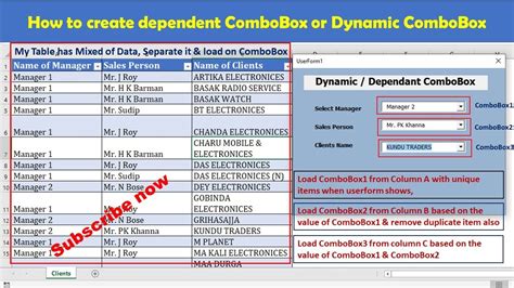 Dynamic Combo Box Excel Vba