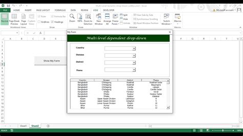 dynamic drop down list in excel vba