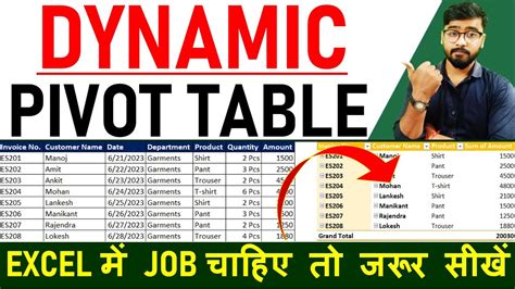 Dynamic Pivot Table Excel 365
