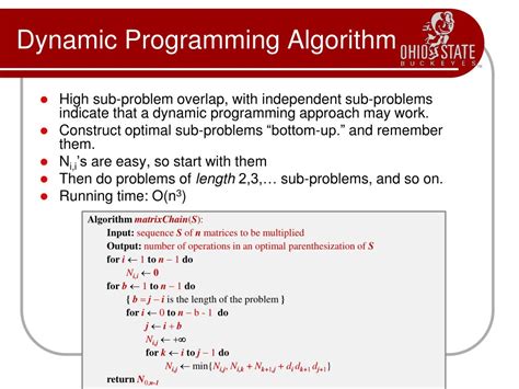 dynamic programming algorithm list