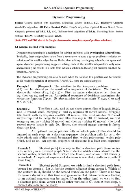 dynamic programming general method in daa