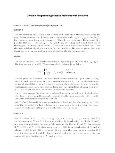 dynamic programming practice problems