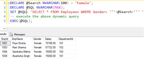 dynamic query example