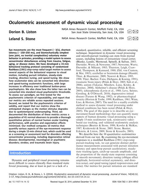 dynamic visual processing assessment