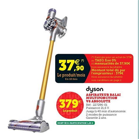 dyson v8 absolute promo leclerc