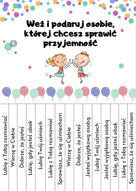 dzień zyczliwości karty pracy