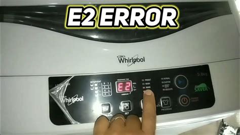 E2 Error in Washing Machine
